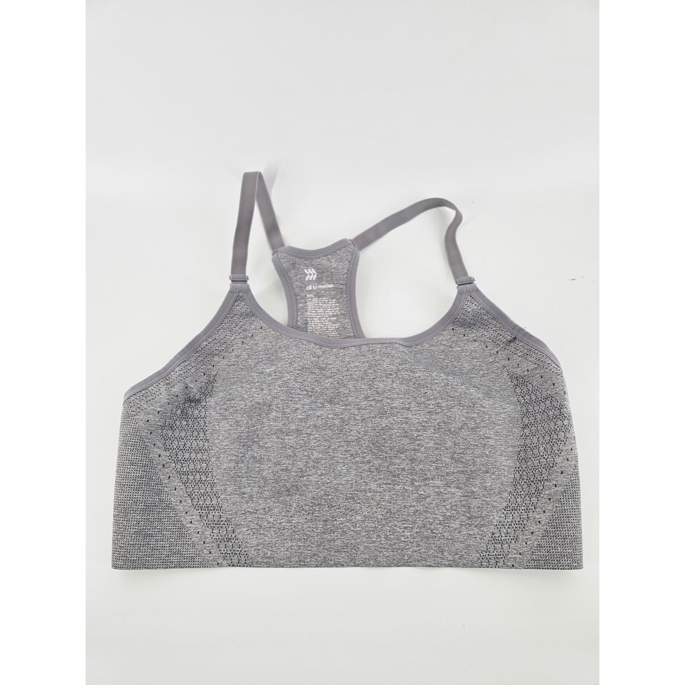 All In Motion Sports Bra Size XXL Gray Racerback Stretch